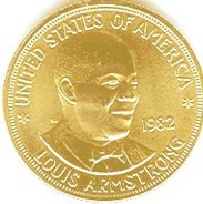 Louis Armstrong Gold Medallion Obverse